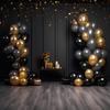 100pcs Pack, Free Balloon Knotter, Premium Metallic Latex Balloons - Perfect for Birthday, Wedding, Party Decor, and Events - Shiny, Durable, Photography check-in background. (Metallic Black 100pcs) view 3