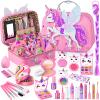 Beayuck Kids Makeup Kit for Girls - Girls Makeup Kit Toys, Real Washable Cosmetic Set with Storage Case, Kids Play Makeup Set for Christmas Birthday Gift 3 4 5 6 8 10 11 12+ Years Old, Pink view 1