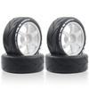 102mm 1/8 RC On-Road tire and Hard nylon Plastic wheels Ultra abrasion resistant set 17mm Hex For 1/7 1/8 HPI VRX WR8 HSP Hobao Kyosho ARRMA Redcat Losi KM C3 CNE W10 (White) view 1