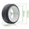 102mm 1/8 RC On-Road tire and Hard nylon Plastic wheels Ultra abrasion resistant set 17mm Hex For 1/7 1/8 HPI VRX WR8 HSP Hobao Kyosho ARRMA Redcat Losi KM C3 CNE W10 (White) view 2