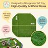 MEKA Large (38"x38") Tuff Tray Black with Artificial Grass Insert Play Mat Bundle, Activity Sensory Tray Plus Stand Children, Outdoor Play Sand and Water Table for Toddlers and Kids, Toy Boys Girls view 2