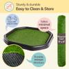MEKA Large (38"x38") Tuff Tray Black with Artificial Grass Insert Play Mat Bundle, Activity Sensory Tray Plus Stand Children, Outdoor Play Sand and Water Table for Toddlers and Kids, Toy Boys Girls view 4