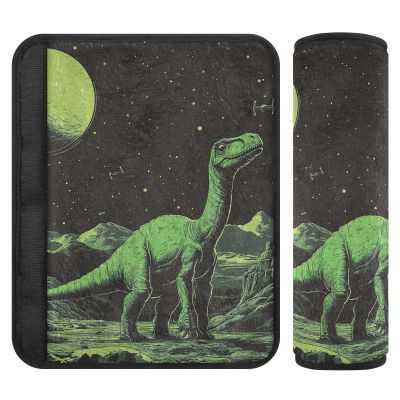 2 Pack Seatbelt Covers Seat Belt Cover Pad for Adults Boys Girls Car Seat Strap Covers Pads Cushion Universal Shoulder Strap Pad Protector for Backpack Camera Bag 6.5 Inch Green Retro Dinosaur