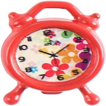 1Pc Red Cute Dollhouse Accessories Miniature Clock Dollhouse Furniture Decoration Doll House Accessories Small and Exquisite,Mini Clock for Fashion Accessories
