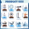 12Pcs Nautical Party Supplies Cruise Ship Birthday Honeycomb Centerpieces for Ocean Party Decorations Ship Theme Table Honeycomb for Ocean Cruise Liner Nautical Theme Birthday Baby Shower Party Favors view 3