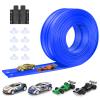 KETIEE Flex Tracks 16Ft for Kids: Flexible Race Car Ramp Track with 4 Small Racecars and 8 Suction Cups Compatible with Diecast 1/64th Cars, Rolls Up Portable Racetrack for Ages 3 & Up view 1