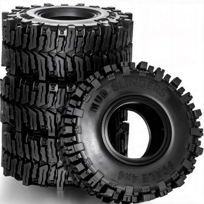 2.2 Crawler Tires  1/10 RC Crawler Mud Terrain Super Grip Soft Rubber Tyre for RC CrawlersOD 130mm x 55mm2.2 Mud Tires Compatible with Traxxas TRX4, Axial SCX10, 90047, D90, TF2, Tamiya CC01 (4pcs)