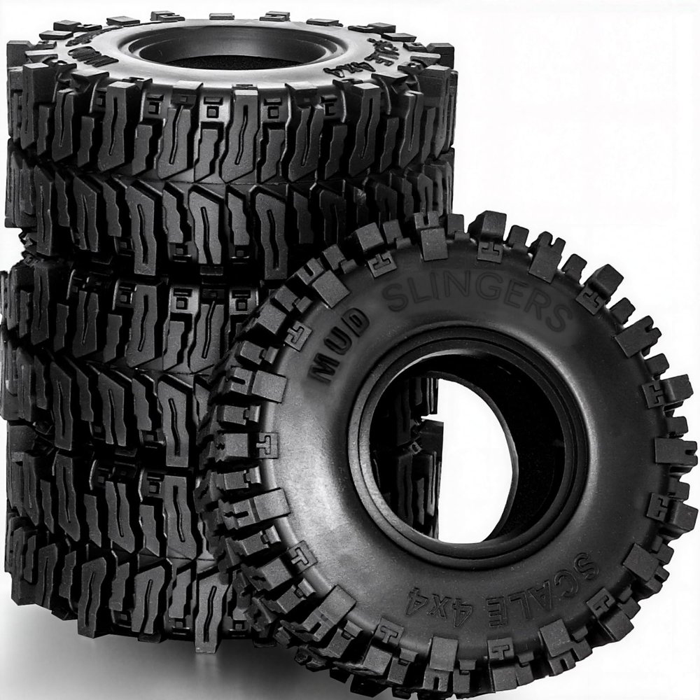 2.2 Crawler Tires  1/10 RC Crawler Mud Terrain Super Grip Soft Rubber Tyre for RC CrawlersOD 130mm x 55mm2.2 Mud Tires Compatible with Traxxas TRX4, Axial SCX10, 90047, D90, TF2, Tamiya CC01 (4pcs)
