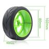102mm 1/8 RC On-Road tire and Hard nylon Plastic wheels Ultra abrasion resistant set17mm Hex For 1/7 1/8 HPI VRX WR8 HSP Hobao Kyosho ARRMA Redcat Losi KM C3 CNE W10 (Green) view 2