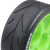 102mm 1/8 RC On-Road tire and Hard nylon Plastic wheels Ultra abrasion resistant set17mm Hex For 1/7 1/8 HPI VRX WR8 HSP Hobao Kyosho ARRMA Redcat Losi KM C3 CNE W10 (Green) view 3