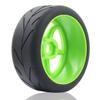 102mm 1/8 RC On-Road tire and Hard nylon Plastic wheels Ultra abrasion resistant set17mm Hex For 1/7 1/8 HPI VRX WR8 HSP Hobao Kyosho ARRMA Redcat Losi KM C3 CNE W10 (Green) view 4
