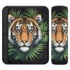 2 Pack Seatbelt Covers Seat Belt Cover Pad for Adults Boys Girls Car Seat Strap Covers Pads Cushion Universal Shoulder Strap Pad Protector for Backpack 10x7.7Inch Tiger Head Tropical Palm Leaves view 1