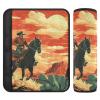 2 Pack Seatbelt Covers Seat Belt Cover Pad for Adults Boys Girls Car Seat Strap Covers Pads Cushion Universal Shoulder Strap Pad Protector for Backpack Camera Bag 10x7.7Inch Orange Sky Cowboy Cactus view 1