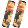 2 Pack Seatbelt Covers Seat Belt Cover Pad for Adults Boys Girls Car Seat Strap Covers Pads Cushion Universal Shoulder Strap Pad Protector for Backpack Camera Bag 10x7.7Inch Orange Sky Cowboy Cactus view 2