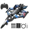BEZGAR RC Plane | 2.4GHZ Remote Control Airplane, Mini Stunt Plane Helicopter, 360 Flip Fighter Jet Toy with Colorful LED Navigation Lights Blue, Toys for ages 8-13 view 1
