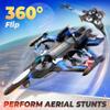 BEZGAR RC Plane | 2.4GHZ Remote Control Airplane, Mini Stunt Plane Helicopter, 360 Flip Fighter Jet Toy with Colorful LED Navigation Lights Blue, Toys for ages 8-13 view 3