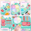 AmiDear Baby Gift for 1-2 Year Old Girl, 10-in-1 Montessori Toys Bus for Baby 6-12-18 Months+, First Christmas and Birthday Gifts, Blue Educational Musical Sensory Learning Toddler Toys Age 1-2 view 2