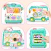 AmiDear Baby Gift for 1-2 Year Old Girl, 10-in-1 Montessori Toys Bus for Baby 6-12-18 Months+, First Christmas and Birthday Gifts, Blue Educational Musical Sensory Learning Toddler Toys Age 1-2 view 3