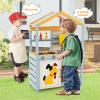 GLACER 2-in-1 Dual-Side Mud Kitchen, Fir Wood Play Kitchen & Grocery Playset w/Blackboard, Storage Bag, Cooking Accessories, Outdoor Kitchen Playset Gift for Kids 3+ view 2
