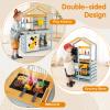 GLACER 2-in-1 Dual-Side Mud Kitchen, Fir Wood Play Kitchen & Grocery Playset w/Blackboard, Storage Bag, Cooking Accessories, Outdoor Kitchen Playset Gift for Kids 3+ view 3