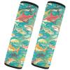 2 Pack Seatbelt Covers Seat Belt Cover Pad for Adults Boys Girls Car Seat Strap Covers Pads Cushion Universal Shoulder Strap Pad Protector for Backpack Camera Bag 10x7.7Inch Colorful Sharks Green view 2
