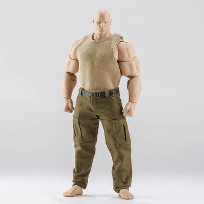1/12 Scale Male Soldier Vest Pants Model for 6'' 7'' Strong Figure WWE Adam MUFF (Khaki Vest+ Green Pants)