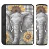 2 Pack Seatbelt Covers Seat Belt Cover Pad for Adults Boys Girls Car Seat Strap Covers Pads Cushion Universal Shoulder Strap Pad Protector 10 x 7.7 Inch Elephant Sunflower Plaid view 1