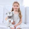CU-MATE Interactive Plush Schnauzer Dog Toy,Companion Robot Dog Pets,Handmade Weighted Stuffed Animals,Electronic Toy with Walking/Barking/Wagging Tail/Talking view 4