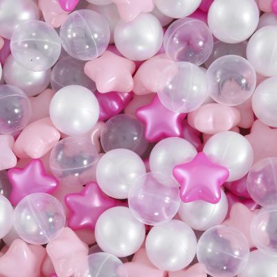 Heopeis Soft Plastic Ball Pit Balls and Stars for Ball Pits, 200pcs Cute Plastic Star Toy Balls for Kids, Baby Toddler 1-3 Birthday, Bounce House, Play Tent, Baby Pool Water Toys, Party
