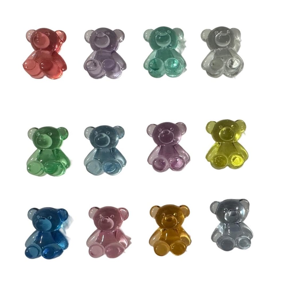 Acrylic Crystal Bears Figures Set of 14 Pieces Miniatures