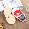ElevateTech 2Pcs Wooden Lacing Shoe Shoe Lace Practice Board Threading Lacing Shoes Training Board Tying Practice Learning Educational Fine Motor Skills (Red White) view 4