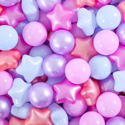 Heopeis Ball Pit Balls and Stars for Ball Pits, Pack of 500 Phthalate Free BPA Free Crush Proof Plastic Toy Balls for Kids Toddlers Ball Pits, Playpen, Baby Pool, Indoor Outdoor