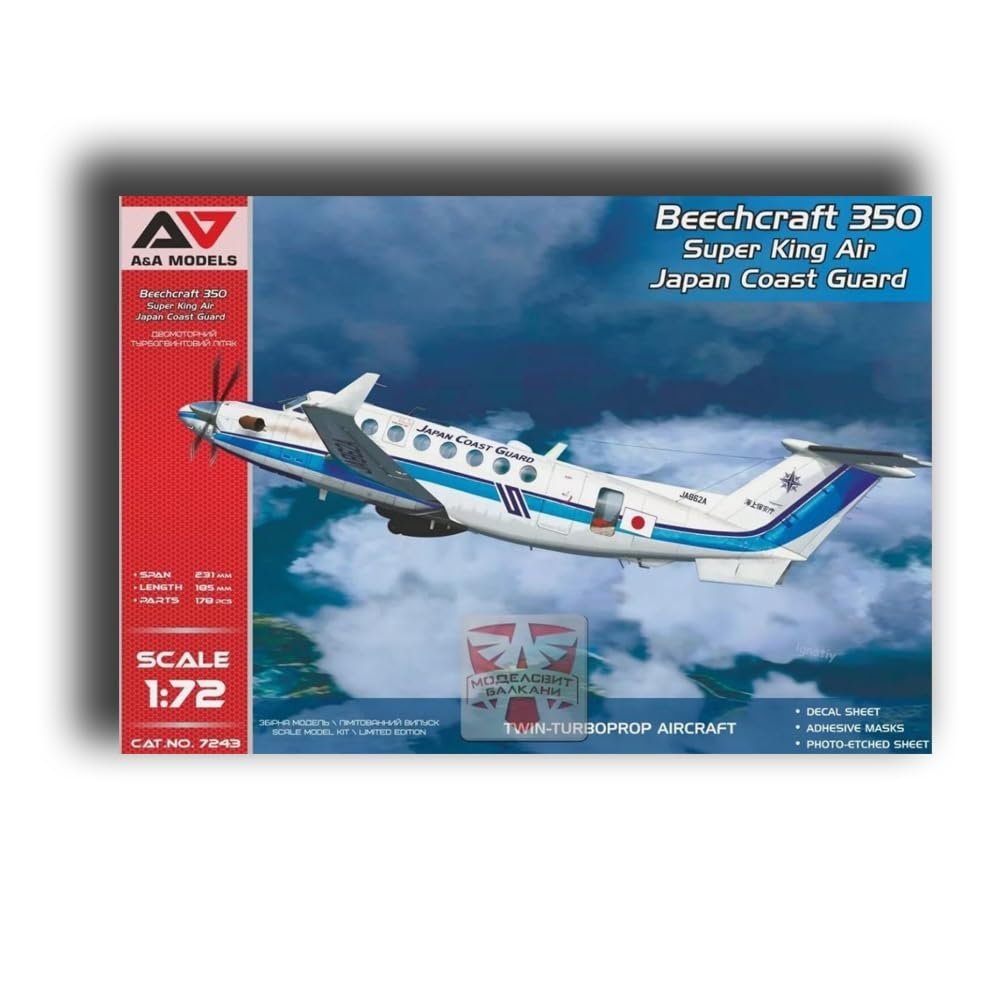 AA Models 7243 1/72 Beechcraft 350 "Super King Air (Japan Coast Guard) Plastic Model kit