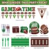 173PCS Football Party Supplies Kit for 24 Guests - Football Birthday Supplies with Paper Plate Napkin Big Cup Cutlery Banners Touchdown Tablecloth Tailgate Party Decorations(A) view 2