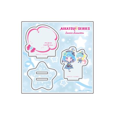 Aikatsu! Series x Sanrio Characters 05 Mio Minato x Little Twin Stars [Mini Character Illustration] Acrylic Stand Plate