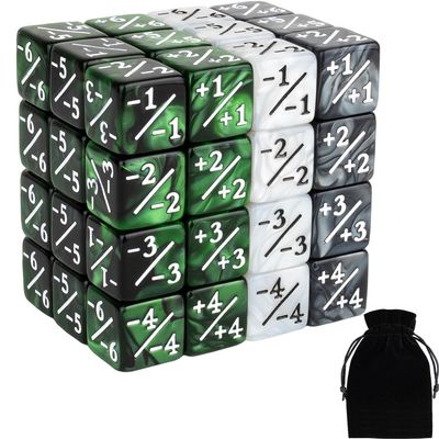 48 PCS Magic Counter Dice Life MTG Counters Dice Set Bulk Buff Tokens D6 Dice Set Compatible with Magic The Gathering, TCG, Card Gaming Accessories, Green
