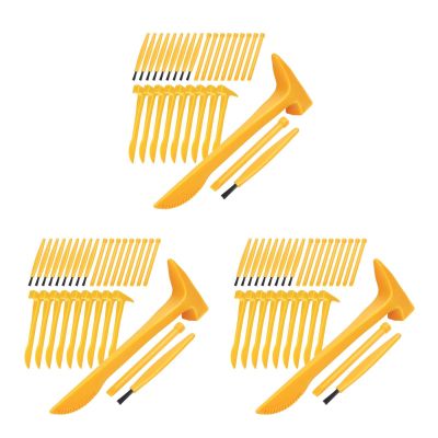 BESTonZON 3sets Dinosaur Digging Tool Kit Archaeological Excavation Tools Set Hammer Chisel and Brush for Boys and Girls Exploration and Gem Digging Activities