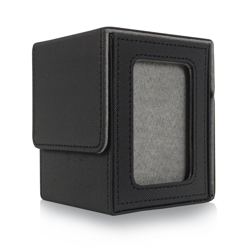 ARCHIVALPRO Card Deck Box for MTG Commander, Holds 100+ Double Sleeved TCG Cards, Magnetic Trading Card Storage Box with Divider & Card Sleeves(Black)