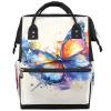 Hsnar Flying Butterfly Waterproof Diaper Bag Backpack Large Capacity Baby Bag with Stroller Straps, Multi-Pocket Diaper Bag Unisex Baby Travel Essentials Shower Gift view 1