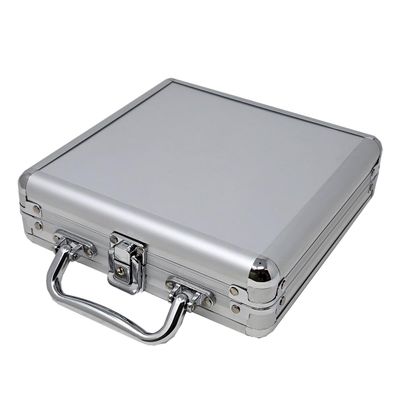 DA VINCI Aluminum Poker Chip Case - Choose from 5 Sizes (100-Chip Capacity, Flat)
