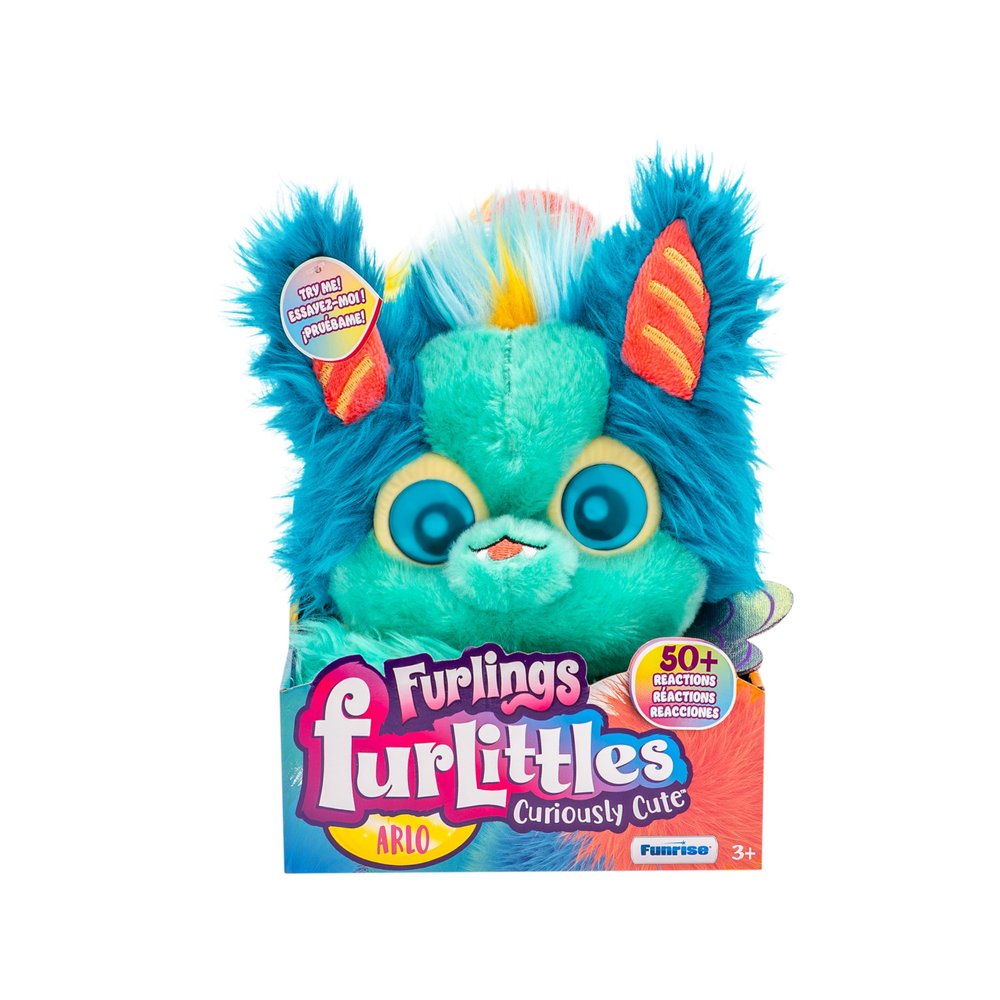 Furlings Furlittles Arlo - 6.5" Interactive Plush Toy, 50+ Sounds & Expressions, Gift for Girls & Boys 3+, Blue