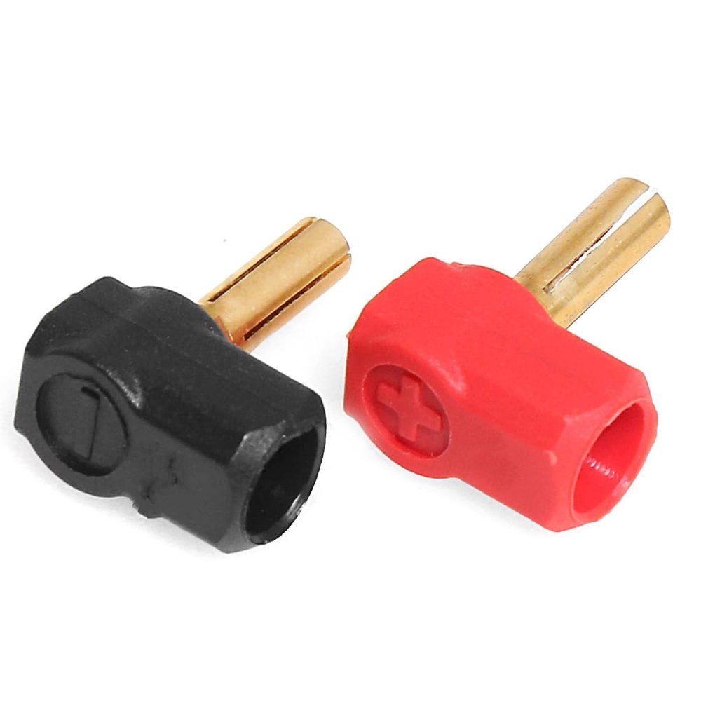 for 1/10 Off-Road Truck RC Car Upgrade Parts 2pcs/Set L-Shape Hard Shell Metal Heatsink Bullet Plugs Grips 4mm Replacement Parts RC Car Parts