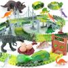 INSFUN Dinosaur Race Track Toys for Kids Ages 3 4 5 6 7 - Best Birthday Gift for Boys 3-5 4-7 Years Old - 205+ Pcs Flexible Dino Tracks Cars Set view 1