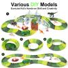 INSFUN Dinosaur Race Track Toys for Kids Ages 3 4 5 6 7 - Best Birthday Gift for Boys 3-5 4-7 Years Old - 205+ Pcs Flexible Dino Tracks Cars Set view 4