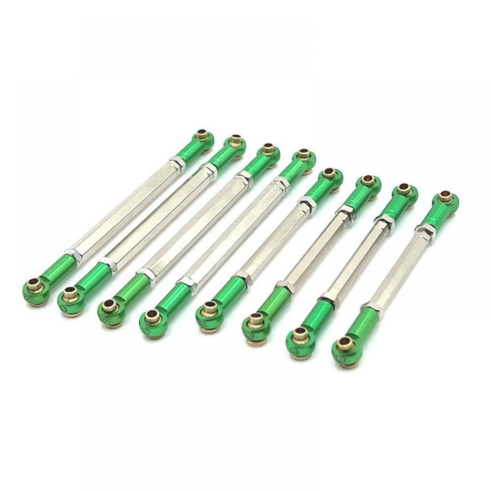 Adjustable Chassis Linkage Metal Upgrade Compatible with 1/12 Scale MN128 Compatible RC Car Parts(Light Green)