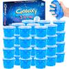 24 Pack Blue Galaxy Slime, Slime Bulk Party Favor for Girls & Boys, Clear Container Jars Galaxy Star Slime Cup, Soft, Wet, Non Sticky, Birthday Gifts, Classroom Rewards for Kids, Goodie Bag Stuffers view 1