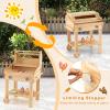 GLACER Kids Grill Play Set, Wooden Play Barbecue Toy Set w/Food, Grilling Tools & Seasoning Bottles, Indoor Kitchen Playset for Kids 3+ Years Old view 4