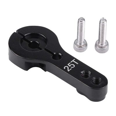 Akozon RC Accessory 25mm 25T Teeth Half Servo Horn Arm, Suitable for FutabaAceTowerPro MG, RC Servo Arm Aluminium Alloy, Black (#03)
