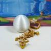 3D Printed Dragon with Dragon Egg, 12" Gold and White Cherry Blossom Articulated Dragon, Fidget ADHD Autism Toy Executive Desk Toy D032-WHE view 1