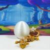 3D Printed Dragon with Dragon Egg, 12" Gold and White Cherry Blossom Articulated Dragon, Fidget ADHD Autism Toy Executive Desk Toy D032-WHE view 3